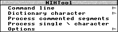 NIHTool setup menu