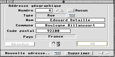 Fenêtre principale de !AddressG